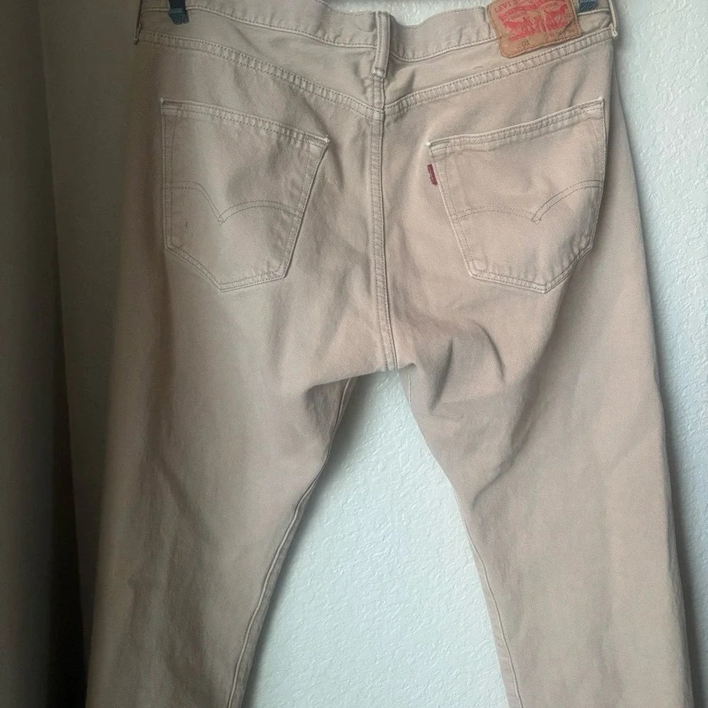 Levi's 501 Jeans Beige Cream Straight Size 34‎